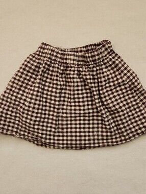 Beet world 2-3 made in usa brown checkered spring summer skirt 2t 3t ethical